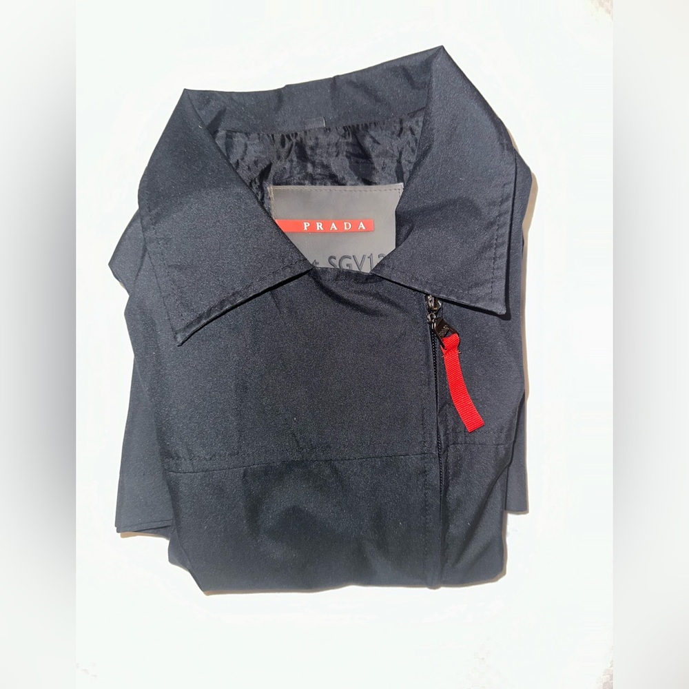 Prada Rainjacket/ Windbreaker Jacket. Solid Black… - image 4